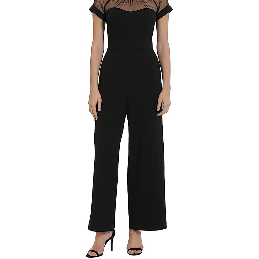 EUC laggy London illusion jumpsuit. Why rm once to a wedding. Sze 10